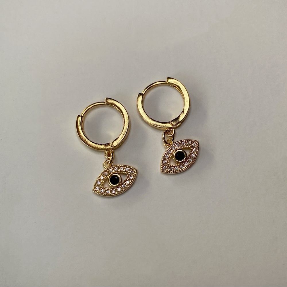 Protective Eye Pave Gold Filled Earrings